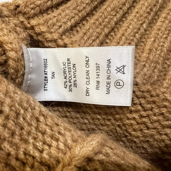 ASTR The Label Tan Tight-Knit Button Cardigan Sweater V-Neck Pockets XL - Picture 4 of 6